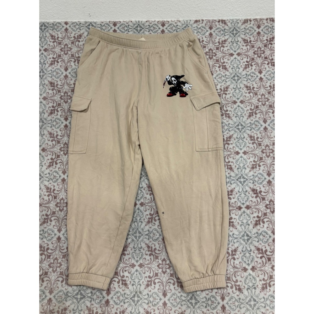 Universal Thread Tan Cargo Sweatpants XXL Horror Ghost Face Graphic Joggers